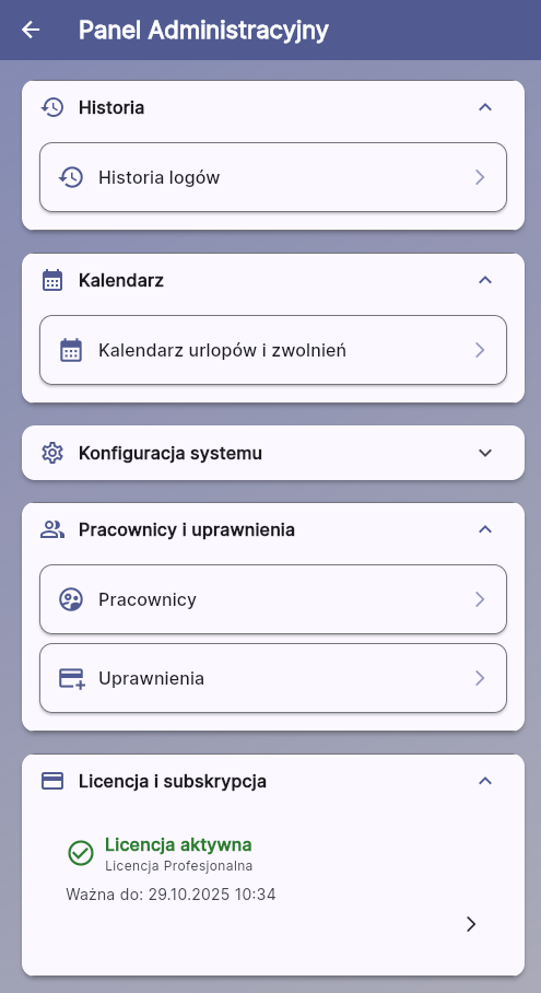 Panel administratora w Scan2Do
